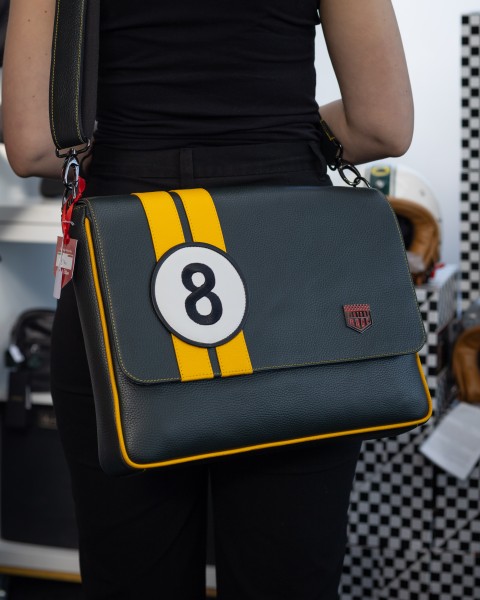 Vintage Messengerbag NO.8 grün/gelb